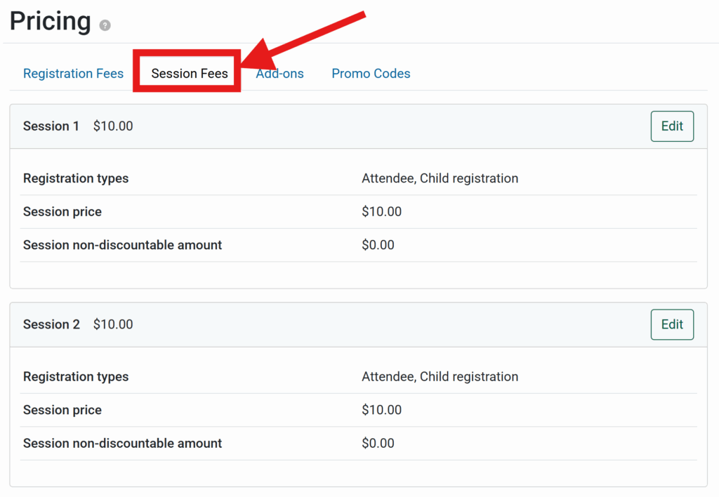 session fee stand alone