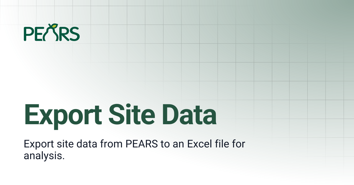 Export Site Data | PEARS Support Docs