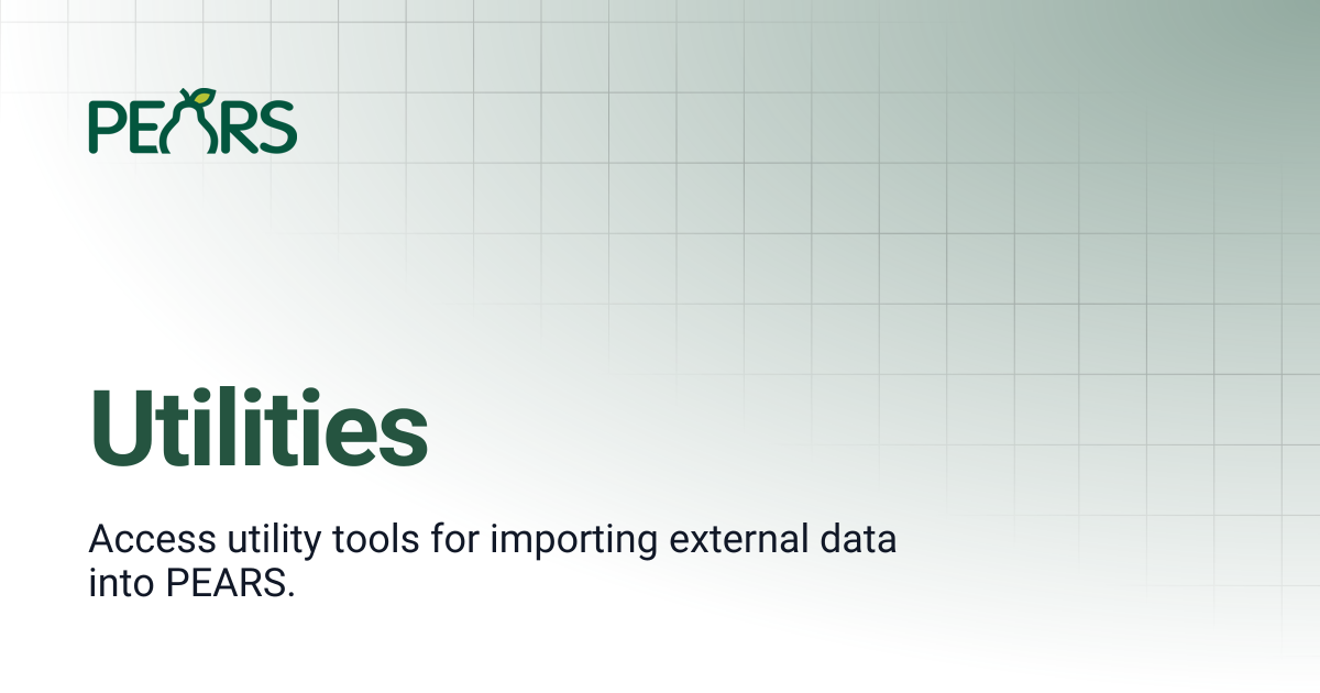 Utilities | PEARS Support Docs