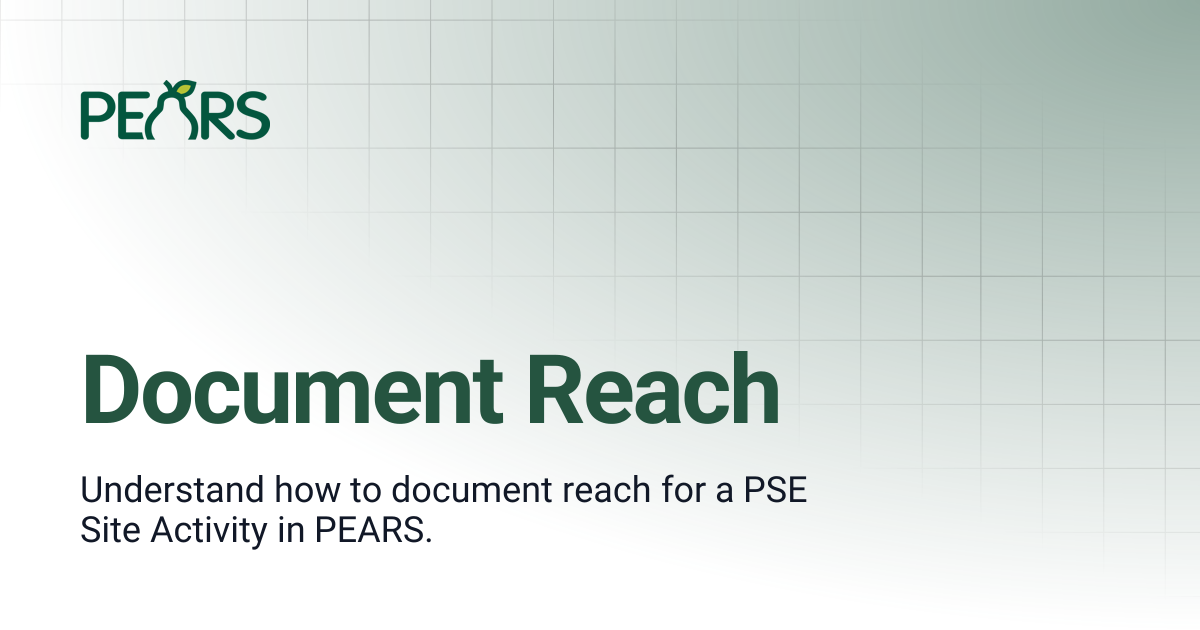 Document Reach | PEARS Support Docs