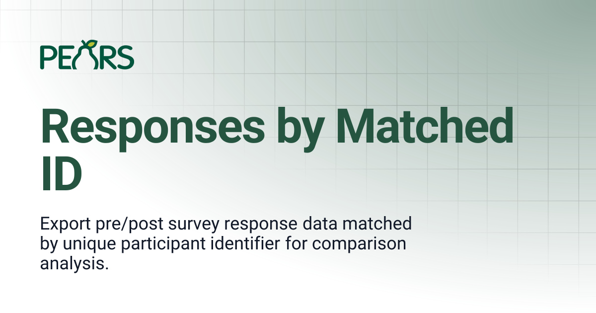 Responses by Matched ID | PEARS Support Docs