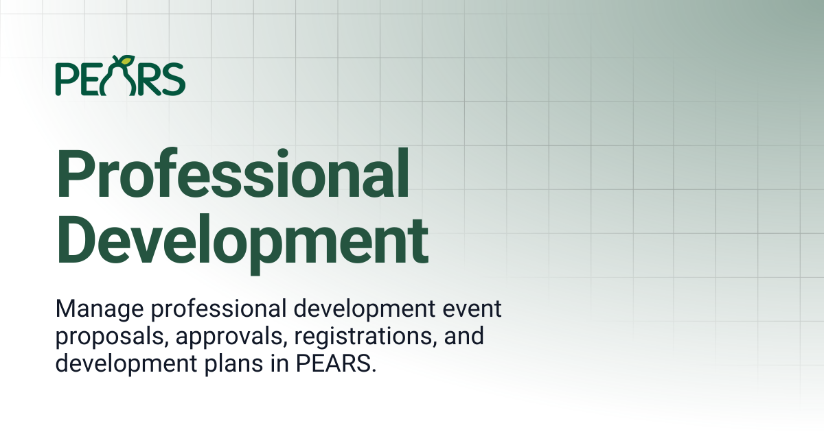 Professional Development | PEARS Support Docs