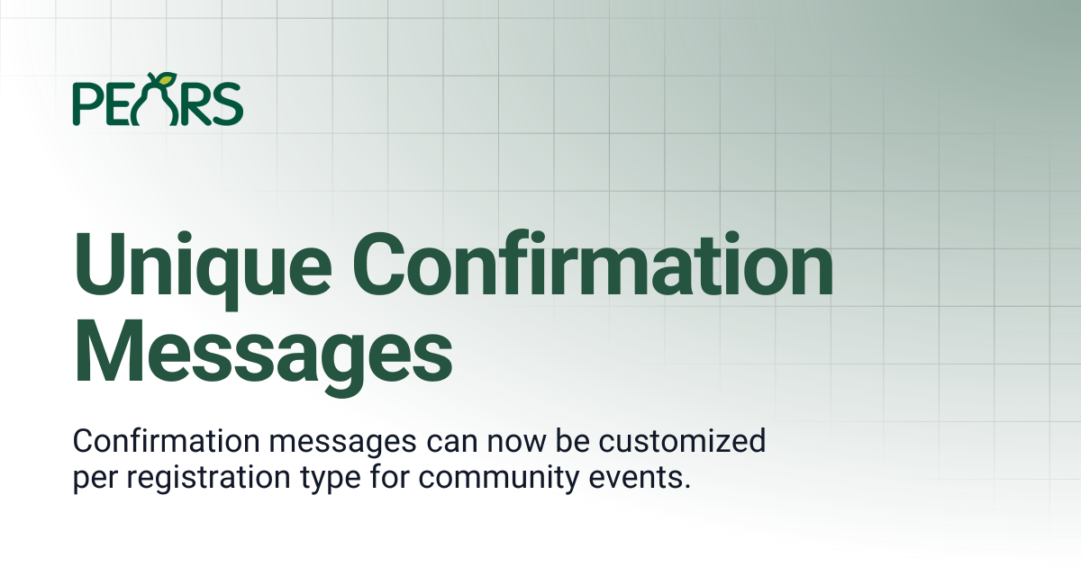 Unique Confirmation Messages | PEARS Support Docs