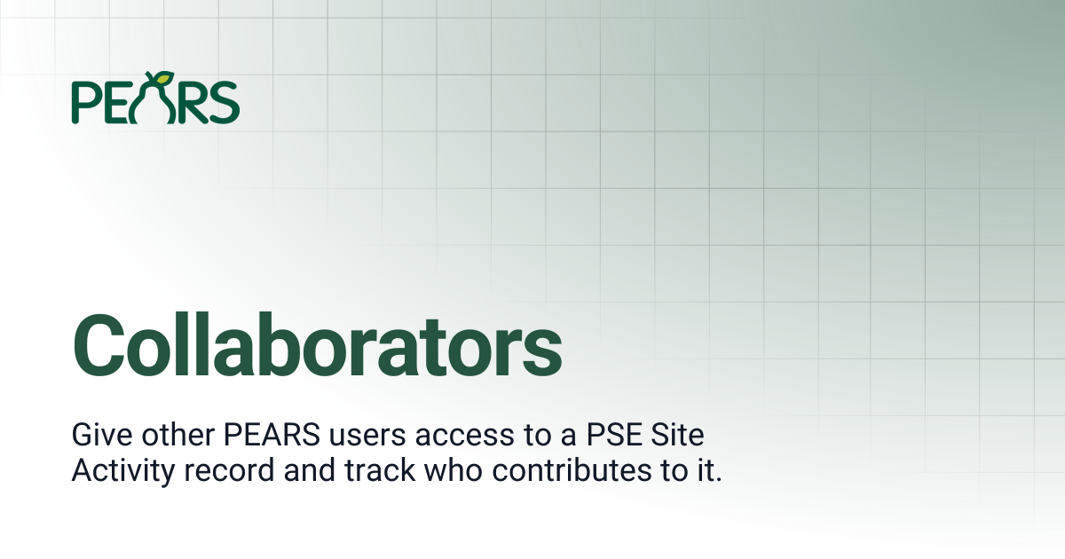 Collaborators | PEARS Support Docs