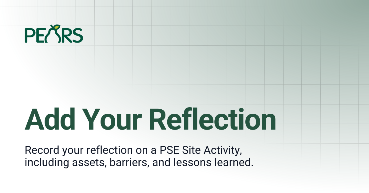 Add Your Reflection | PEARS Support Docs