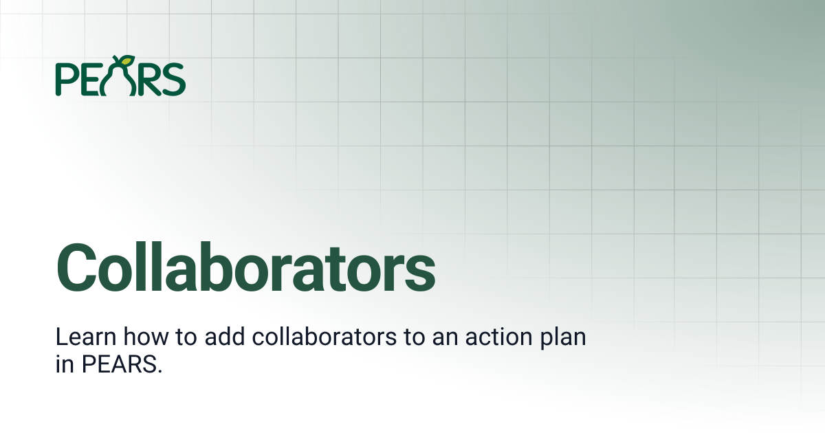 Collaborators | PEARS Support Docs