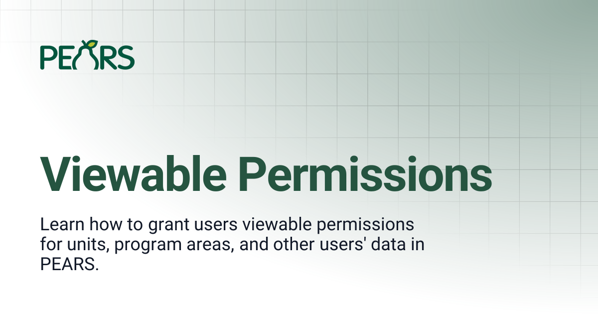Viewable Permissions | PEARS Support Docs