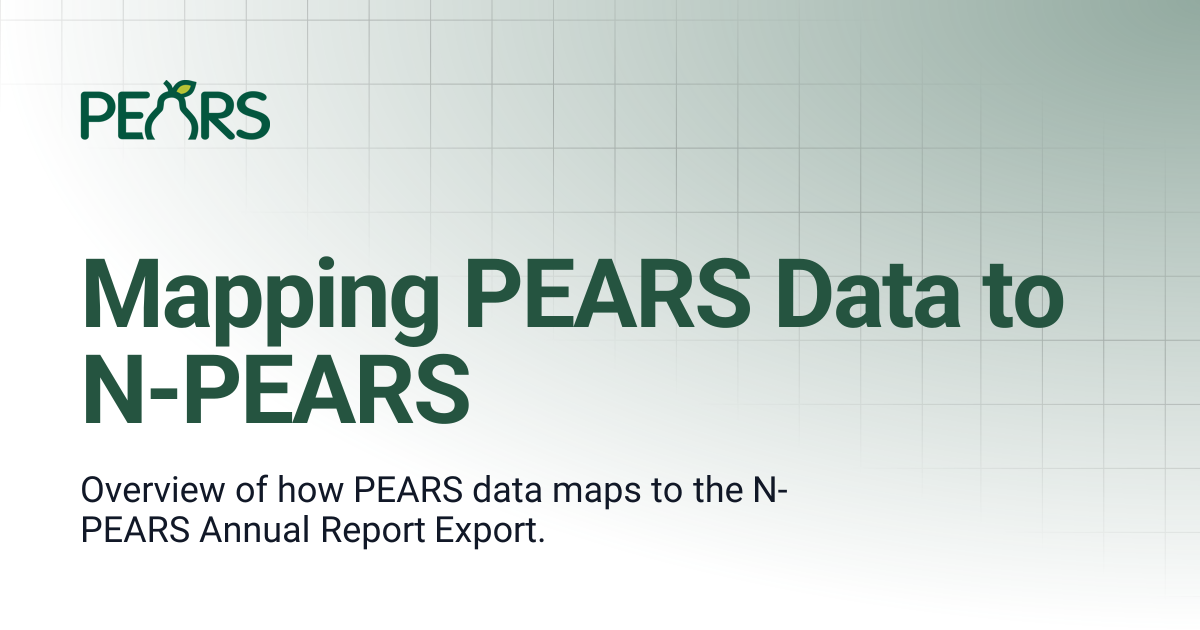 Mapping PEARS Data to N-PEARS | PEARS Support Docs