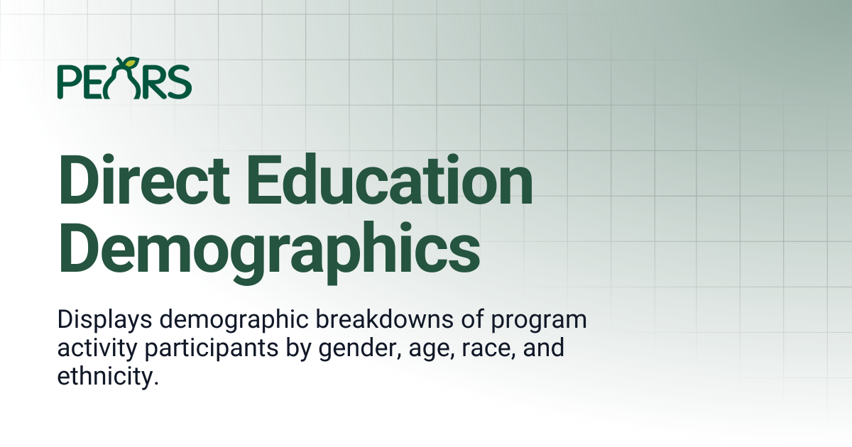Direct Education Demographics | PEARS Support Docs