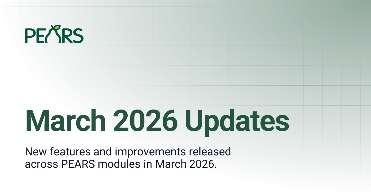 March 2026 Updates | PEARS Support Docs